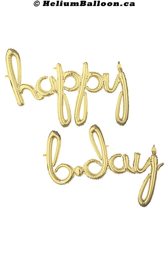 Happy B-day Banner - Gold - Air Filled only