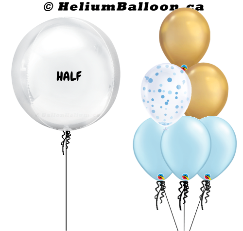 Personalized Custom Sphere Balloon With 6 Latex Balloons & Confetti (Colors Available)