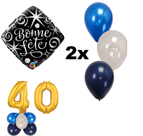 Pack de Ballons Bonne fête d'anniversaire personnalisé - Choisissez vos couleurs, votre âge, chiffre