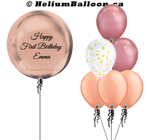 Personalized Custom Sphere Balloon With 6 Latex Balloons & Confetti (Colors Available)