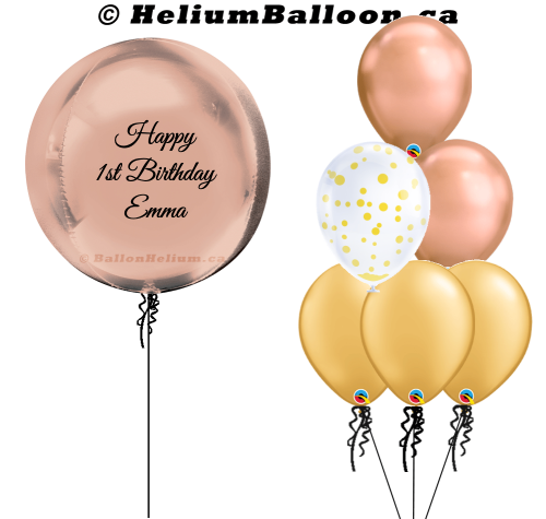Personalized Custom Sphere Balloon With 6 Latex Balloons & Confetti (Colors Available)