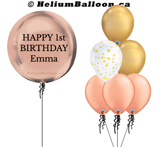 Personalized Custom Sphere Balloon With 6 Latex Balloons & Confetti (Colors Available)