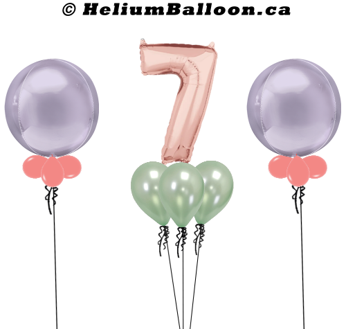TRIO - Grand Chiffre (Noir, Or, Argent, Rose) + Ballons Ronds (Choix de Couleurs)