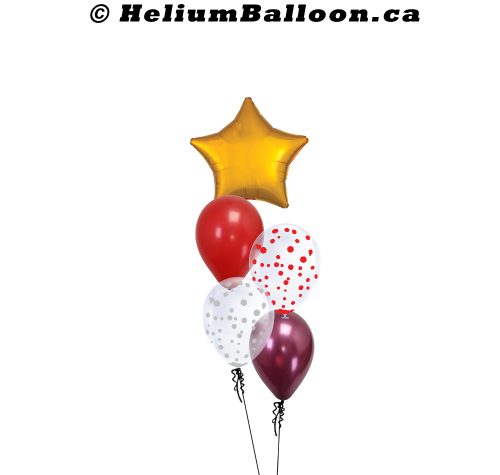 Make Your Own Balloon Bouquet - With Star Balloon And Confettis - (Choose your Colors)