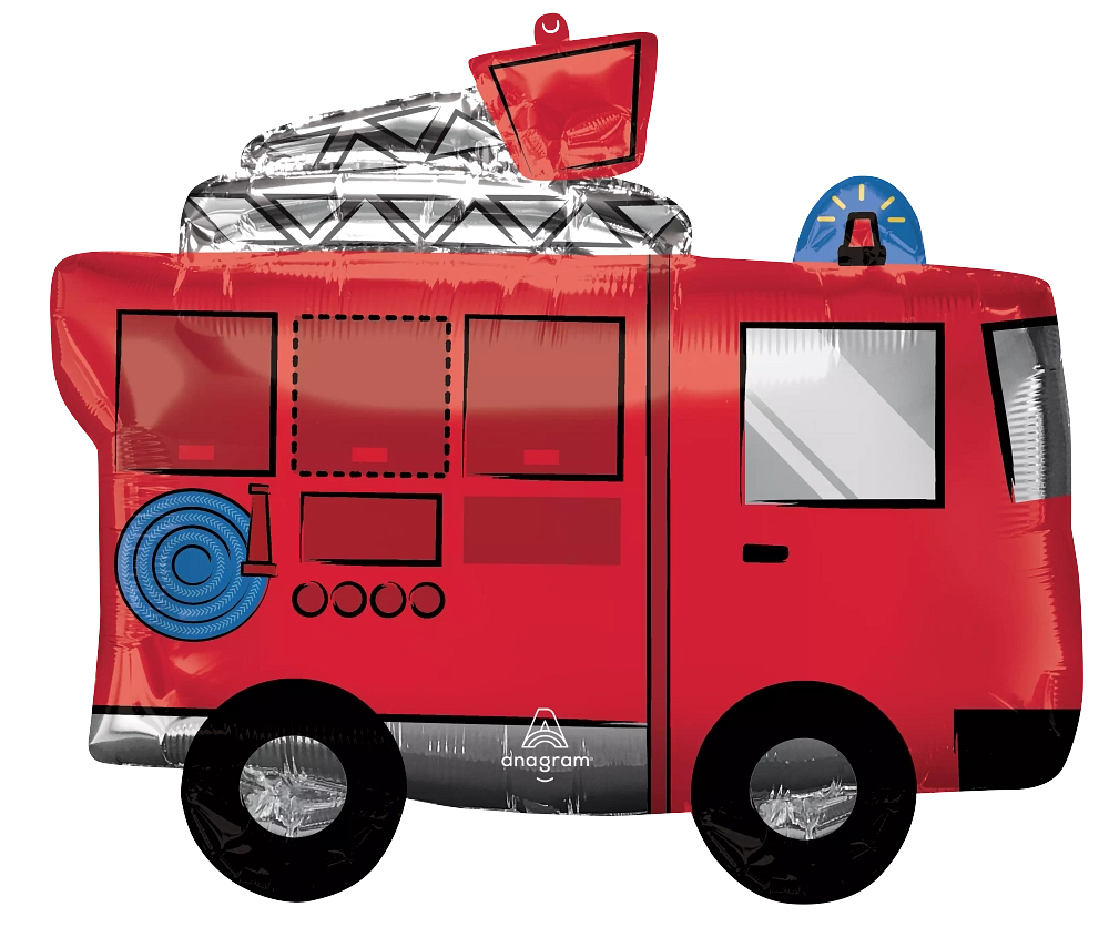 Super Shape Big Fire Truck Balloon 26 inches