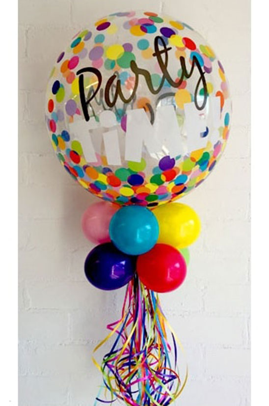 Balloon-Party-Time-Bouquet-confetti-Birthday-Balloon_Helium_Montreal_Delivery_Livraison-Vive-la-retraite-Bouquet-de-ballons-Helium-Livraison-Montreal-retirement-balloon-bouquet-black-white-gold-montreal