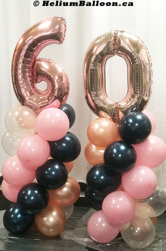 Kit Column Rose Gold Number ( Age 10 to 99 ) 5 Feet Height