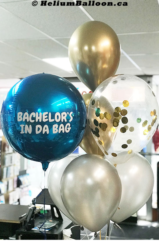 Personalized Custom Sphere Balloon With 6 Latex Balloons & Confetti (Colors Available)
