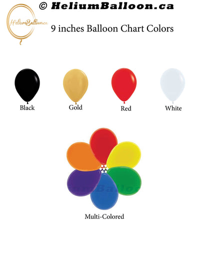 50 helium INFLATED Latex Ceiling Balloons 9 inches - FLOATING TIME 7 HOURS - ( Colors Available )