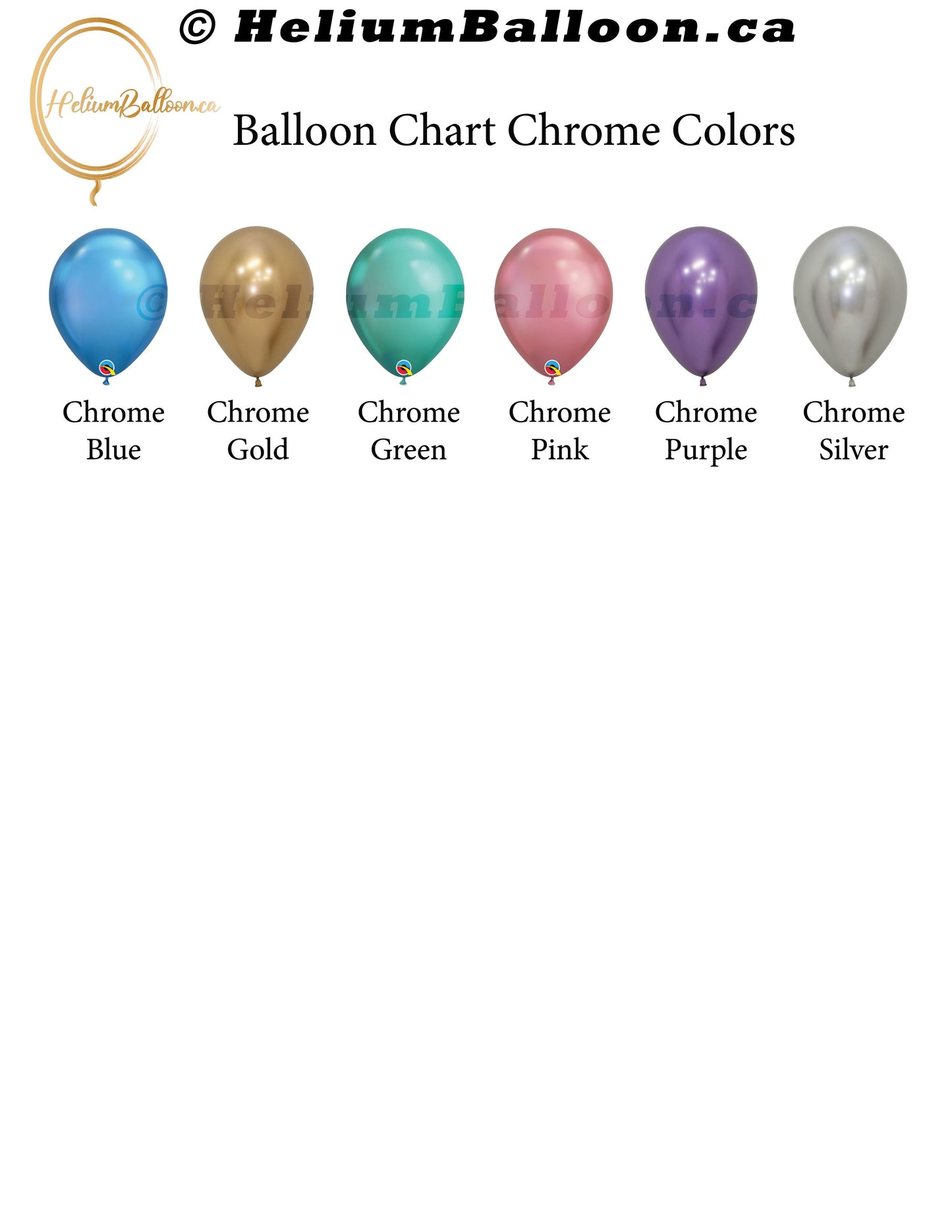 Set of Individual Helium INFLATED Latex Chrome Ceiling Balloons 11 inches - FLOATING TIME 12 or 48 HOURS - ( Colors Available )