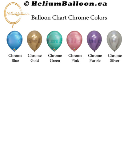 Set of Individual Helium INFLATED Latex Chrome Ceiling Balloons 11 inches - FLOATING TIME 12 or 48 HOURS - ( Colors Available )