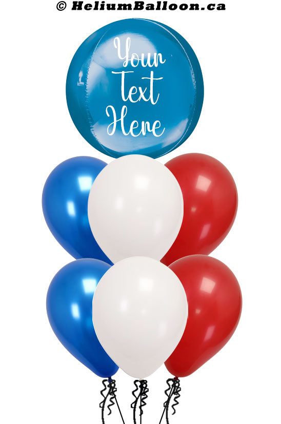 Metallic Balloon Bouquet With Text or Logo - Colors of Your Brand