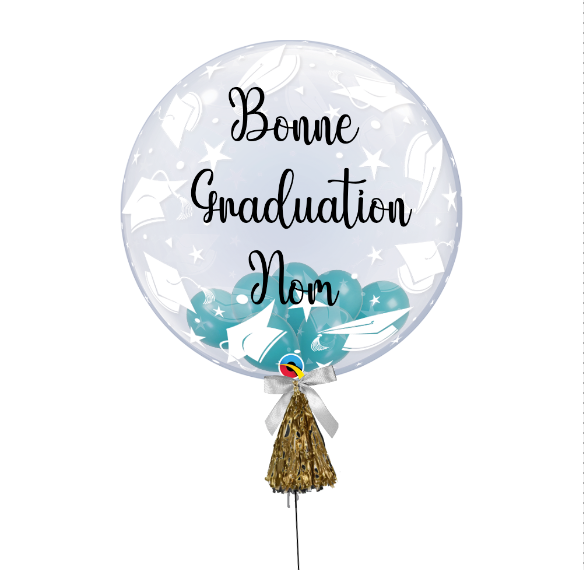 Custom Text - Graduation Caps Balloon - Mini Balloons inside with Tassel (CHOOSE YOUR BALLOON COLORS)