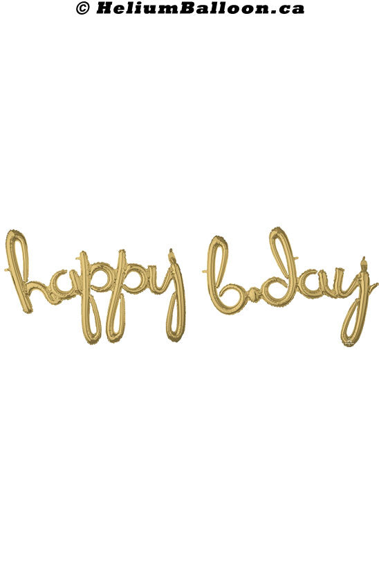Happy-B-day-script-gold-air-filled-balloon-banner-banniere-de-ballons-dore-Delivery-montreal-livraison-de-ballons-montreal