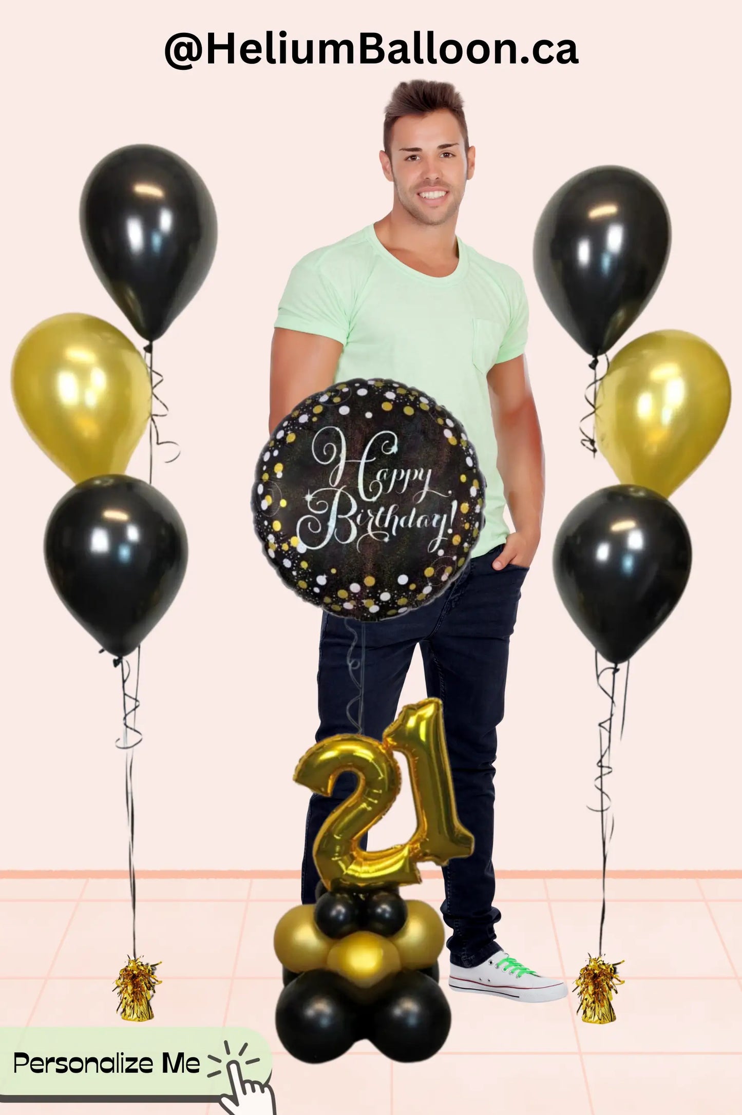 Pack de Ballons Happy Birthday personnalisés - Choisissez vos couleurs, votre âge, chiffre