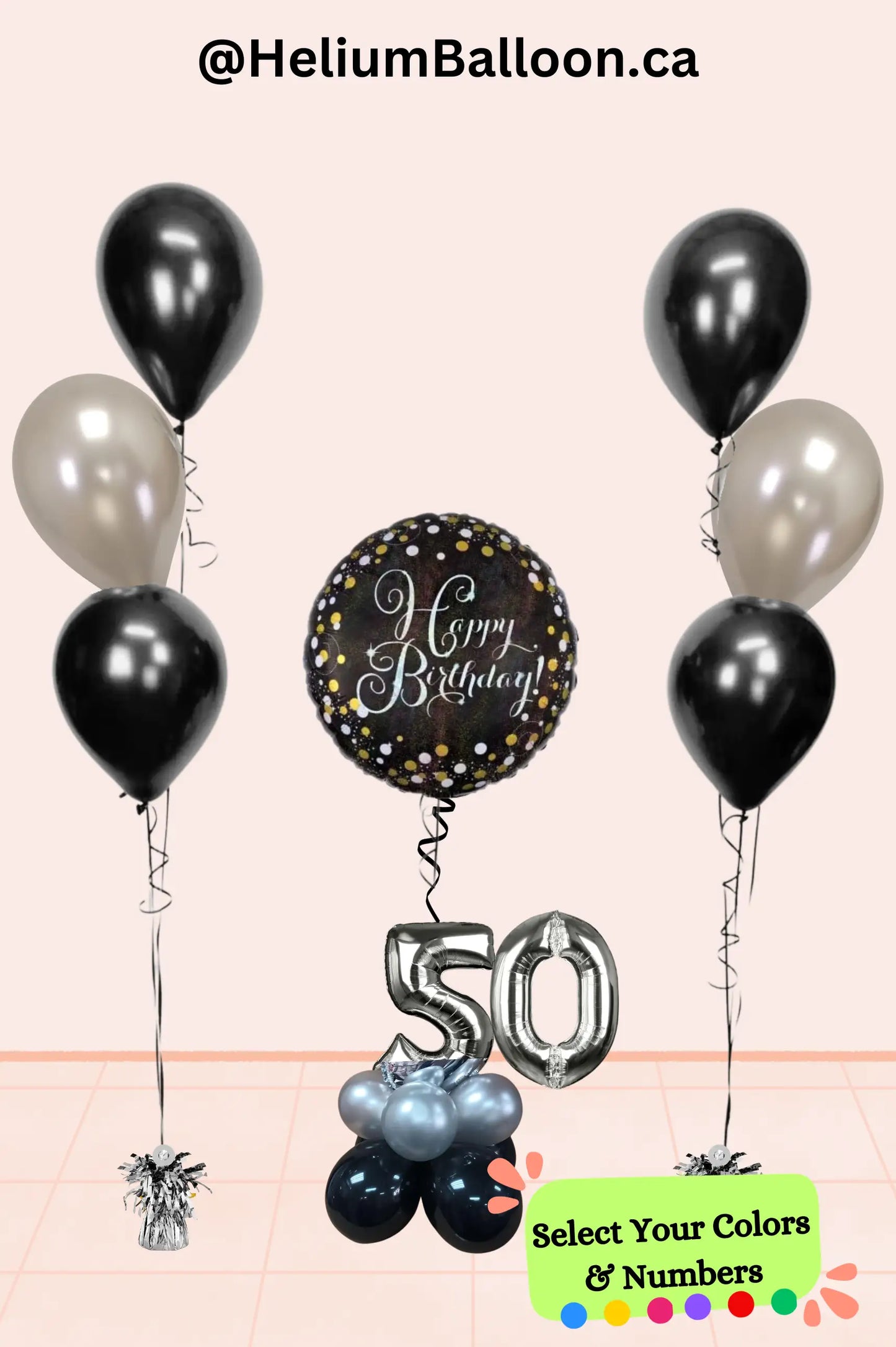 Pack de Ballons Happy Birthday personnalisés - Choisissez vos couleurs, votre âge, chiffre