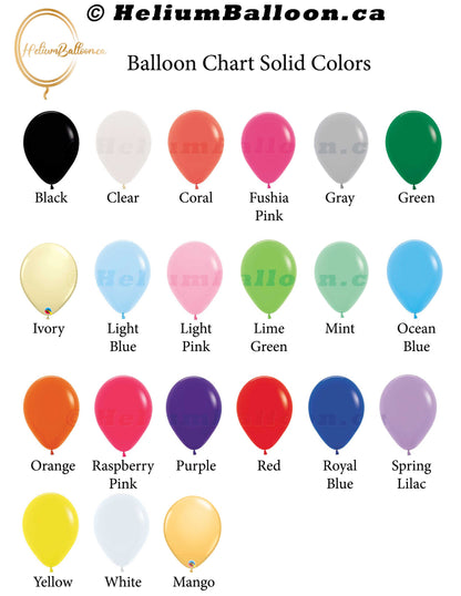 Set of Individual Helium INFLATED Latex Solid Ceiling Balloons 11" - FLOATING TIME 12 or 48 HOURS - ( Colors Available )