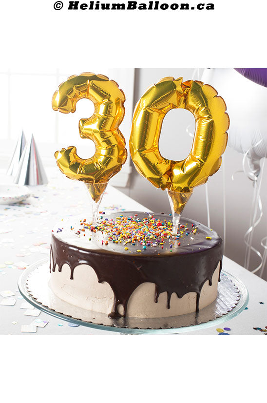 Cake Picks Numéro Or Micro Foil Ballon 6"/15cm (10 à 99 ans)