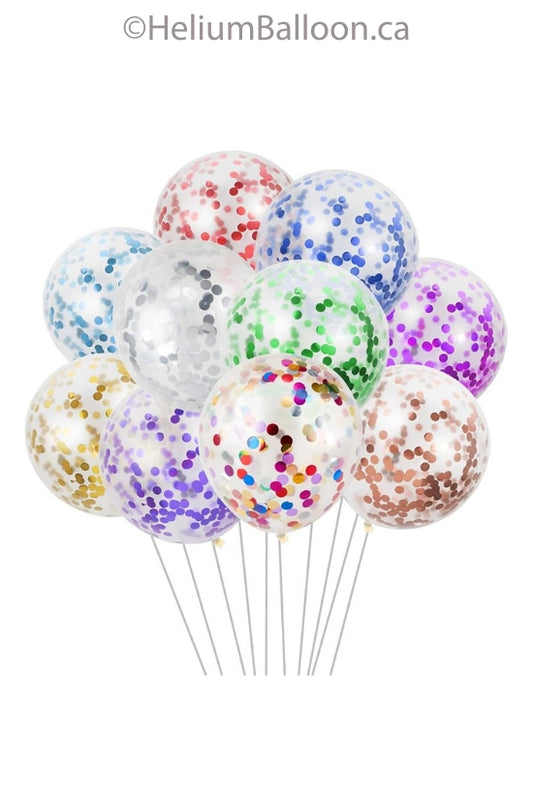 INFLATED - Confetti Ceiling Balloons 11" (Choose Your Colors)