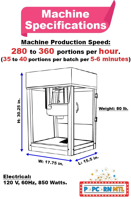 Location de machine à Pop-corn de grande taille - Top seulement - Service de Livraison
