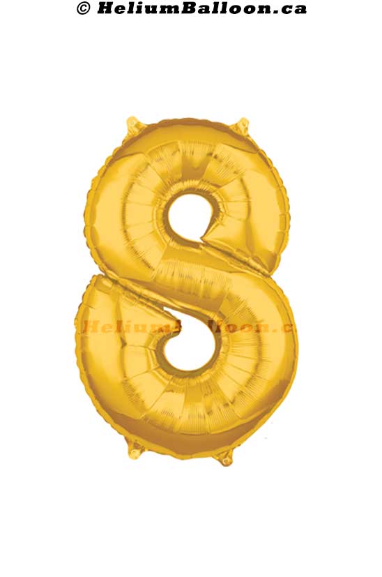 Number_8_Gold_34_inches_Helium_Balloon_Bouquets_Delivery_Montreal_Bouquets_Ballon_Chiffre_8_Or_34_pouces_Livraison_Bouquets_ballons_Montreal