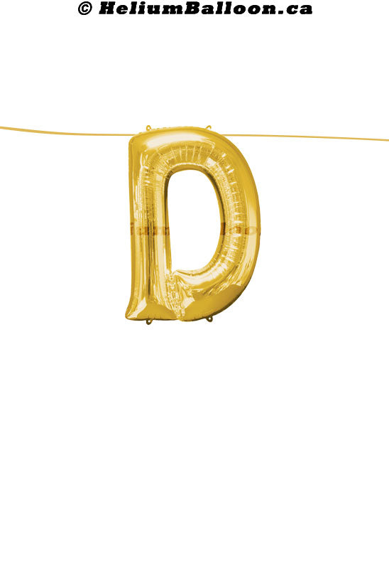 Make Your Own Balloon Banner / Name / Phrase/Age... - Gold Letters 16" - Air Filled Only