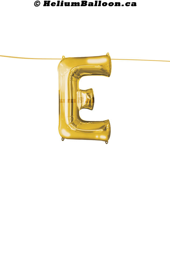 Make Your Own Balloon Banner / Name / Phrase/Age... - Gold Letters 16" - Air Filled Only