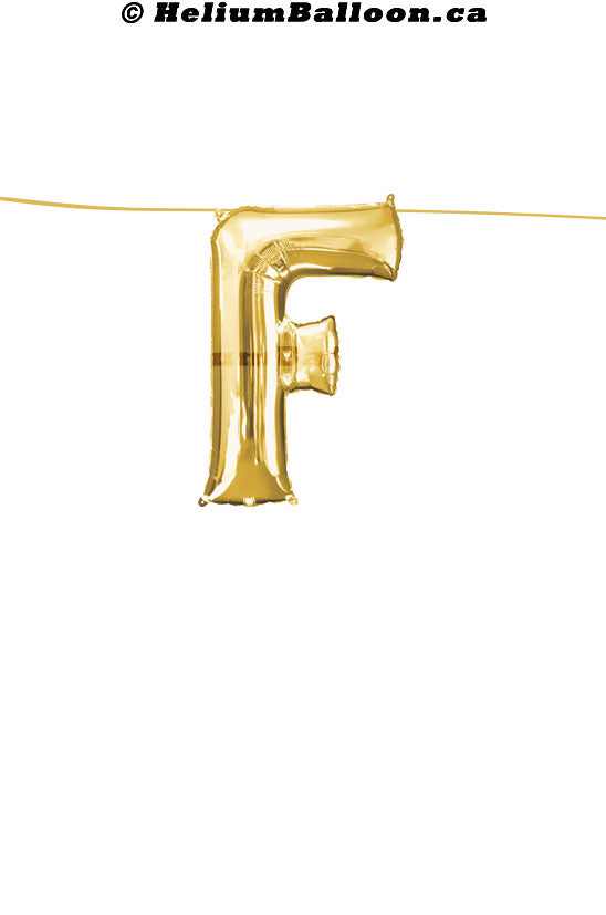 Make Your Own Balloon Banner / Name / Phrase/Age... - Gold Letters 16" - Air Filled Only