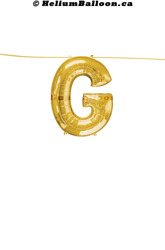 Make Your Own Balloon Banner / Name / Phrase/Age... - Gold Letters 16" - Air Filled Only