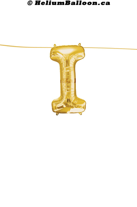 Make Your Own Balloon Banner / Name / Phrase/Age... - Gold Letters 16" - Air Filled Only