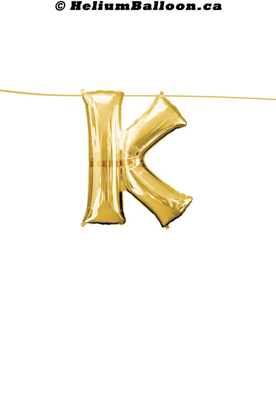 Make Your Own Balloon Banner / Name / Phrase/Age... - Gold Letters 16" - Air Filled Only