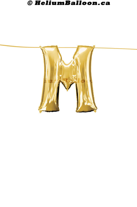 Make Your Own Balloon Banner / Name / Phrase/Age... - Gold Letters 16" - Air Filled Only