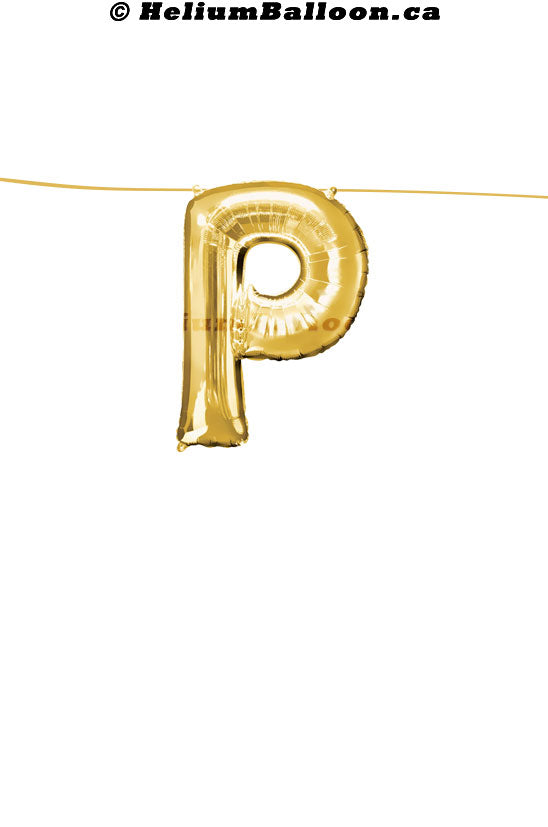 Make Your Own Balloon Banner / Name / Phrase/Age... - Gold Letters 16" - Air Filled Only