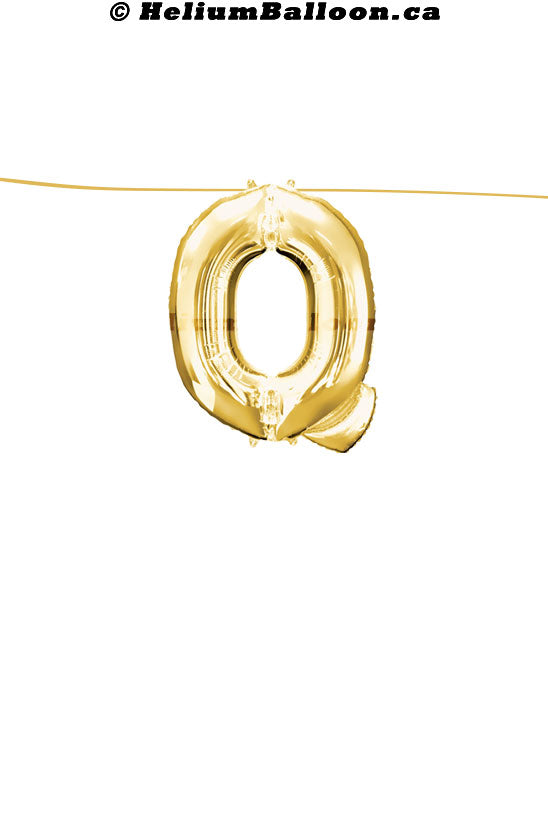 Make Your Own Balloon Banner / Name / Phrase/Age... - Gold Letters 16" - Air Filled Only