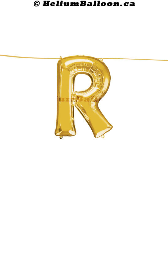 Make Your Own Balloon Banner / Name / Phrase/Age... - Gold Letters 16" - Air Filled Only