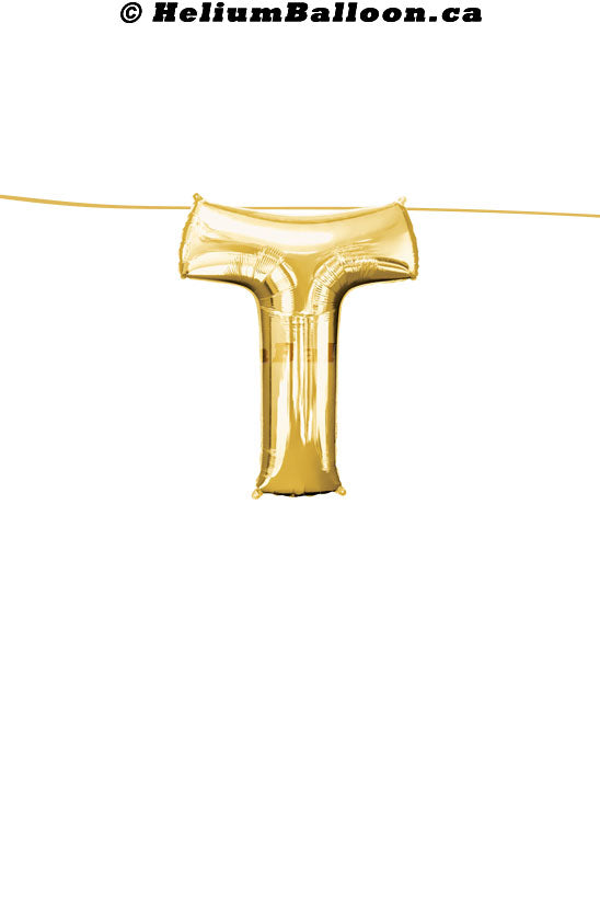 Make Your Own Balloon Banner / Name / Phrase/Age... - Gold Letters 16" - Air Filled Only
