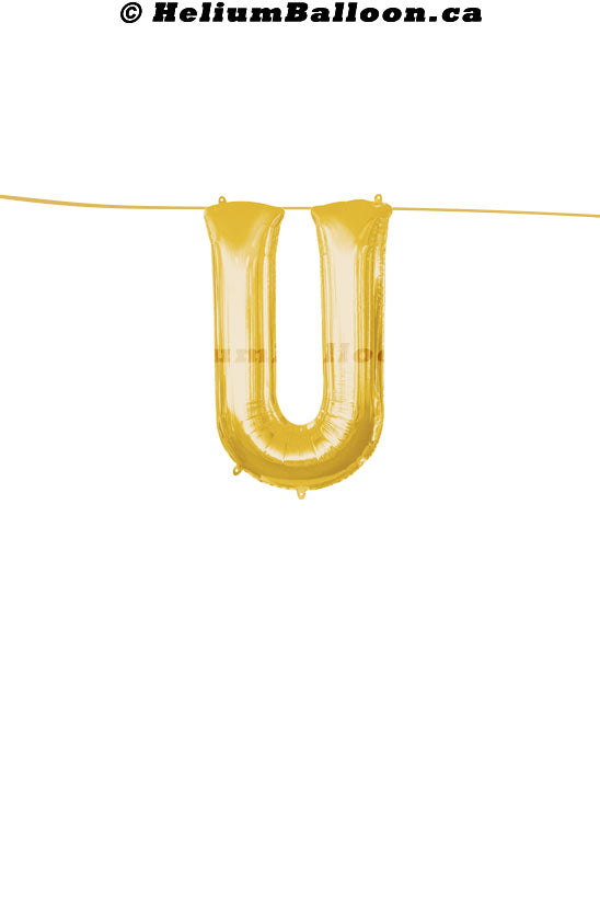 Make Your Own Balloon Banner / Name / Phrase/Age... - Gold Letters 16" - Air Filled Only