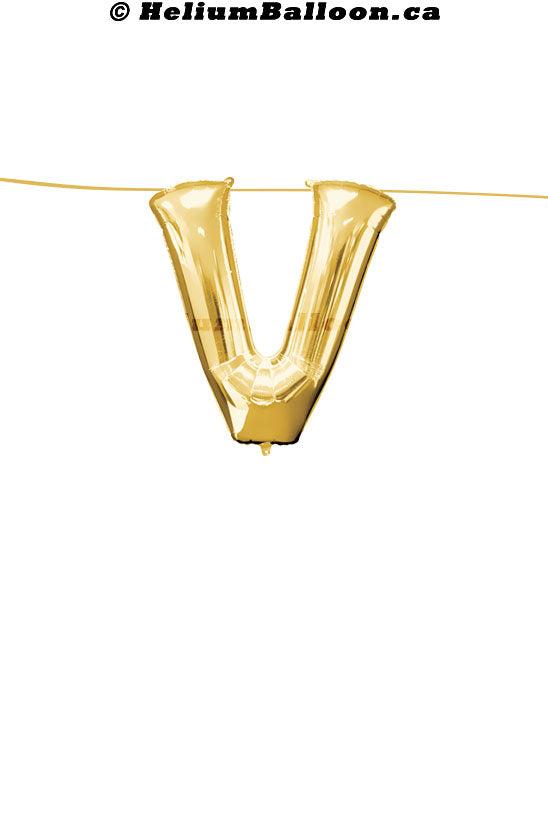 Make Your Own Balloon Banner / Name / Phrase/Age... - Gold Letters 16" - Air Filled Only