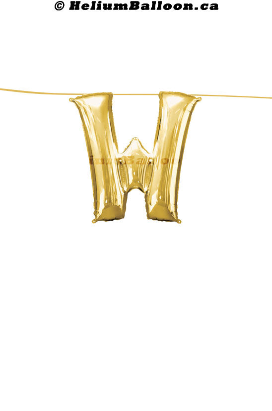 Make Your Own Balloon Banner / Name / Phrase/Age... - Gold Letters 16" - Air Filled Only