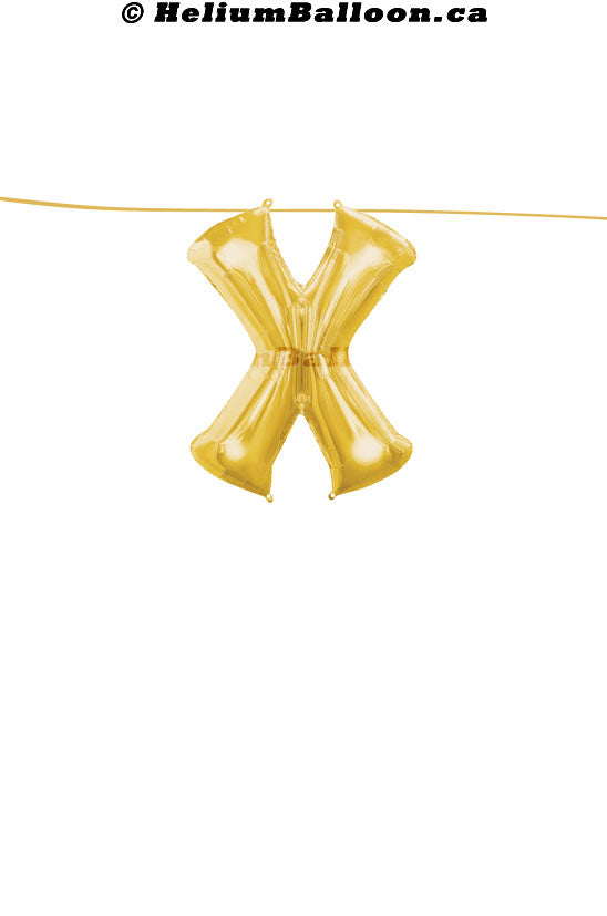 Make Your Own Balloon Banner / Name / Phrase/Age... - Gold Letters 16" - Air Filled Only