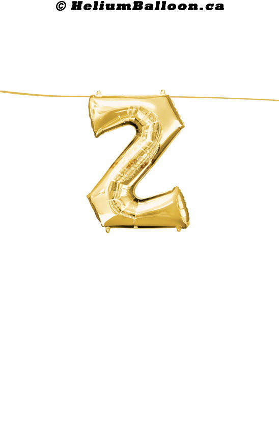 Make Your Own Balloon Banner / Name / Phrase/Age... - Gold Letters 16" - Air Filled Only