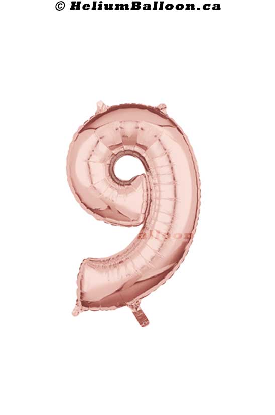 Number_9_Rose_Gold_26_inch_Helium_Balloon_Bouquets_Delivery_Montreal_Bouquets_Ballon_Chiffre_9_26_pouces_Livraison_Bouquet_ballons_Montreal