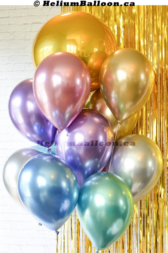 Super Bouquet 10 Balloons - Multicolor Chrome