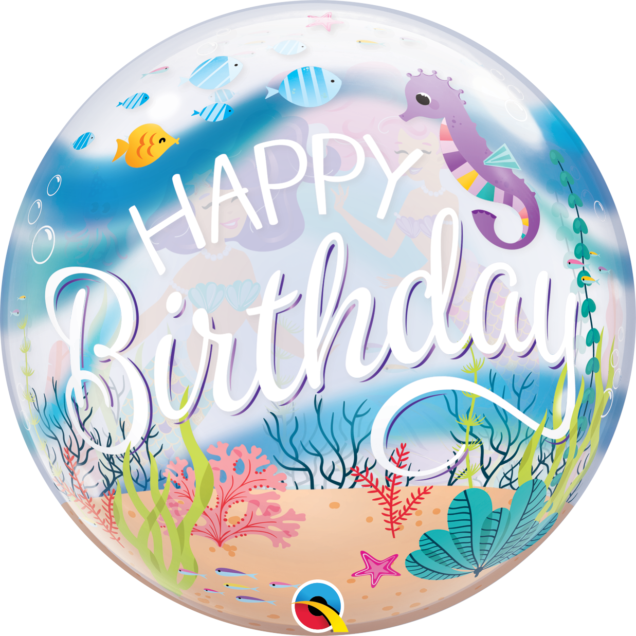 Ballon Happy Birthday Sirène