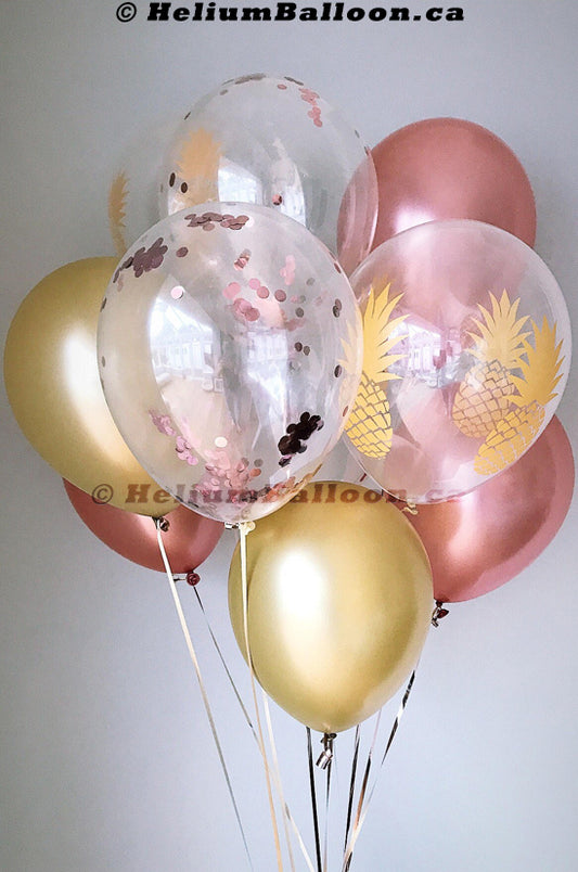 Bouquet 9 Balloons Pineapple & Confetti