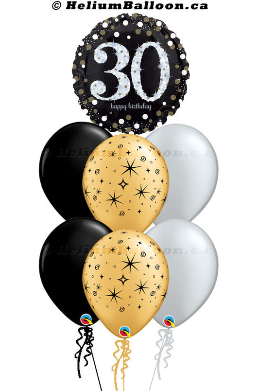 Balloon_bouquet_with_age_30_helium_balloon_Montreal_delivery_Bouquet_Ballonavec_age_30_Livraison_bouquets_de_ballons_Helium_Montreal