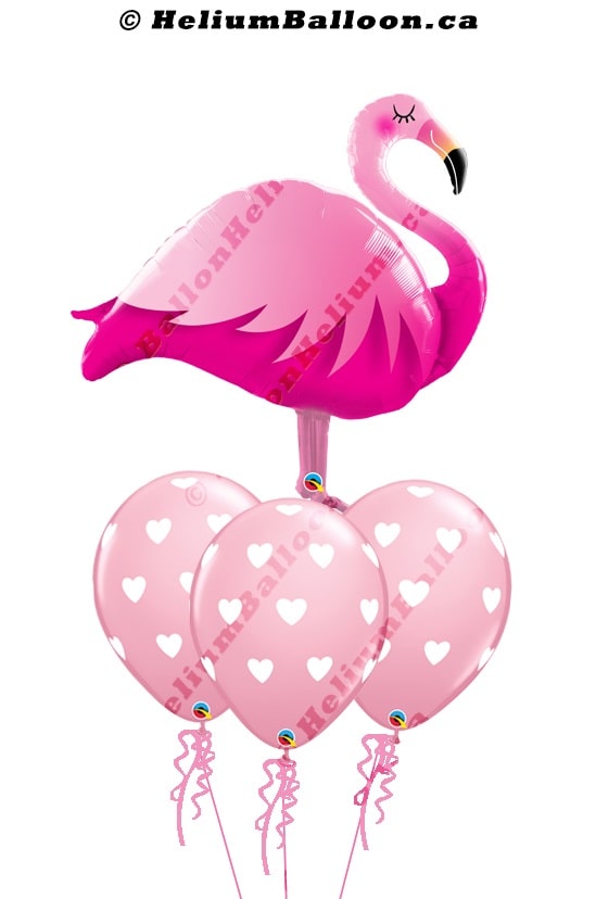 Flamingo helium balloon Bouquets Montreal delivery Helium balloons bouquets Montreal