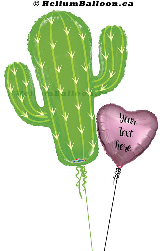 Coeur personnalisé avec ballon super cactus