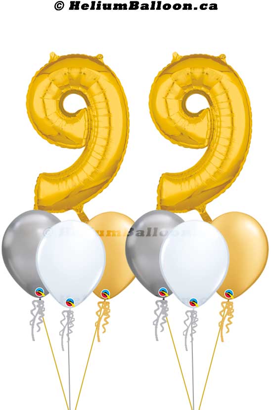 Bouquet Chiffres Or 34" ( 10 à 99 ans )