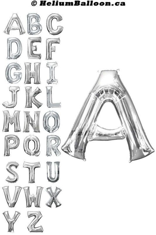 Make Your Own Balloon Phrase - Silver Letters 34" - Helium Filled